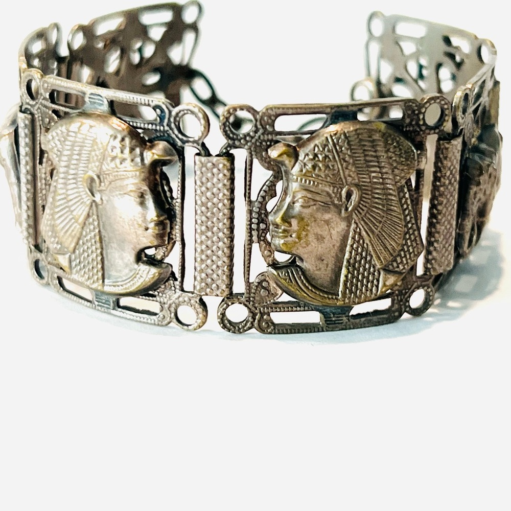 Egyptian Motif Silver-Tone Bracelet - Women Jewelry